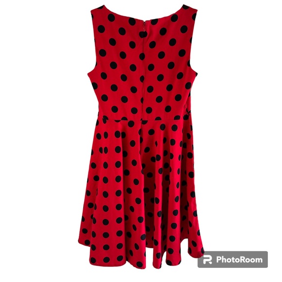 Grace Karin size L Red dress with black polka dots - Picture 2 of 7